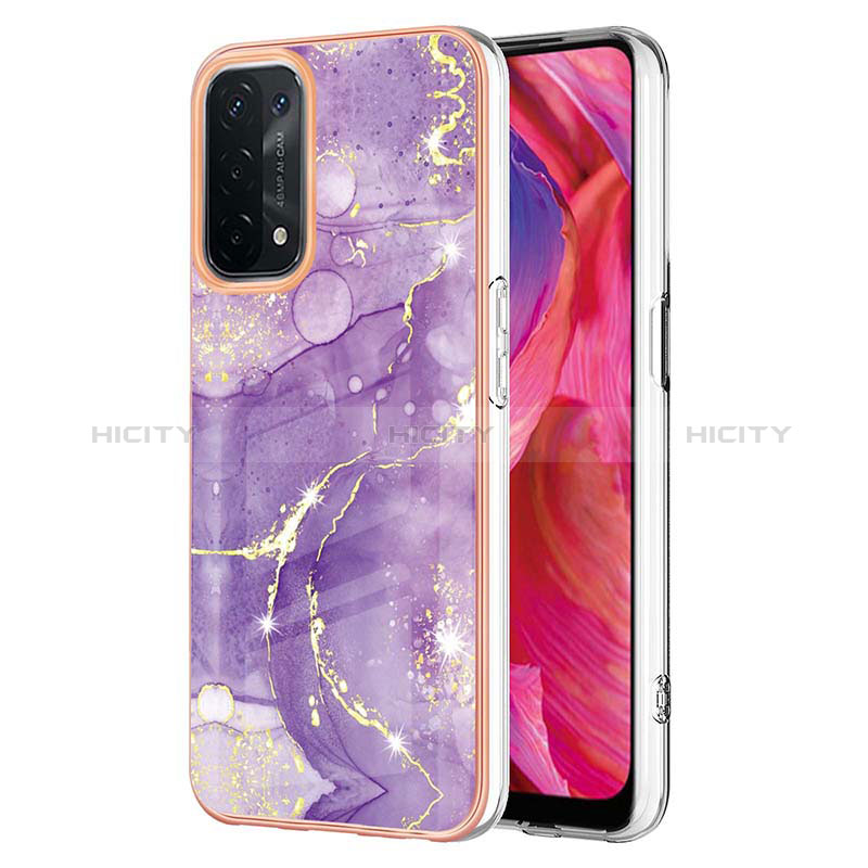 Handyhülle Silikon Hülle Gummi Schutzhülle Flexible Modisch Muster Y05B für Oppo A74 5G Violett