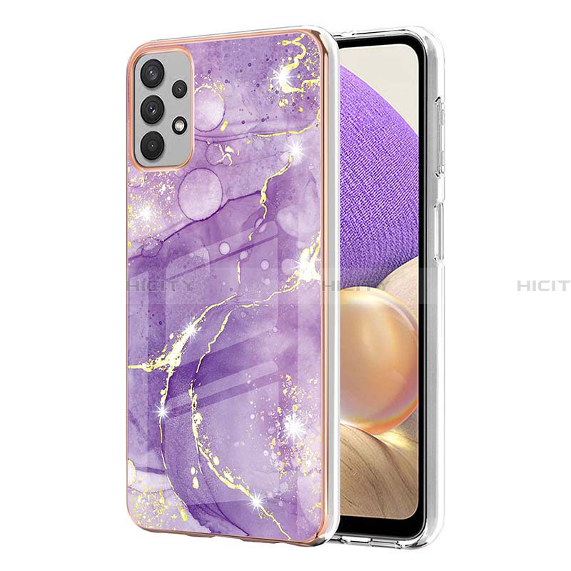 Handyhülle Silikon Hülle Gummi Schutzhülle Flexible Modisch Muster Y05B für Samsung Galaxy A32 5G Violett Plus