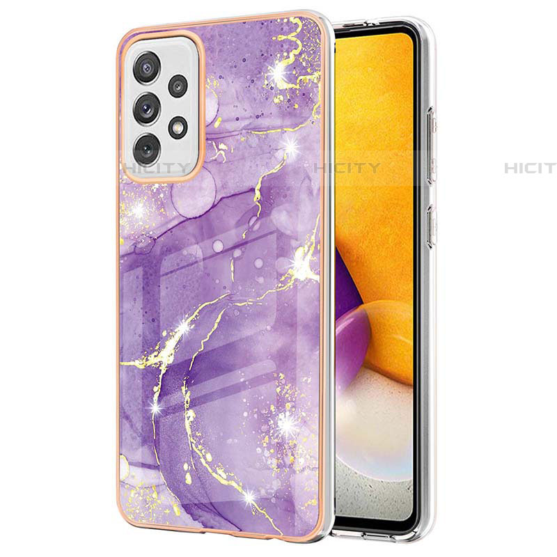 Handyhülle Silikon Hülle Gummi Schutzhülle Flexible Modisch Muster Y05B für Samsung Galaxy A72 5G Violett Plus