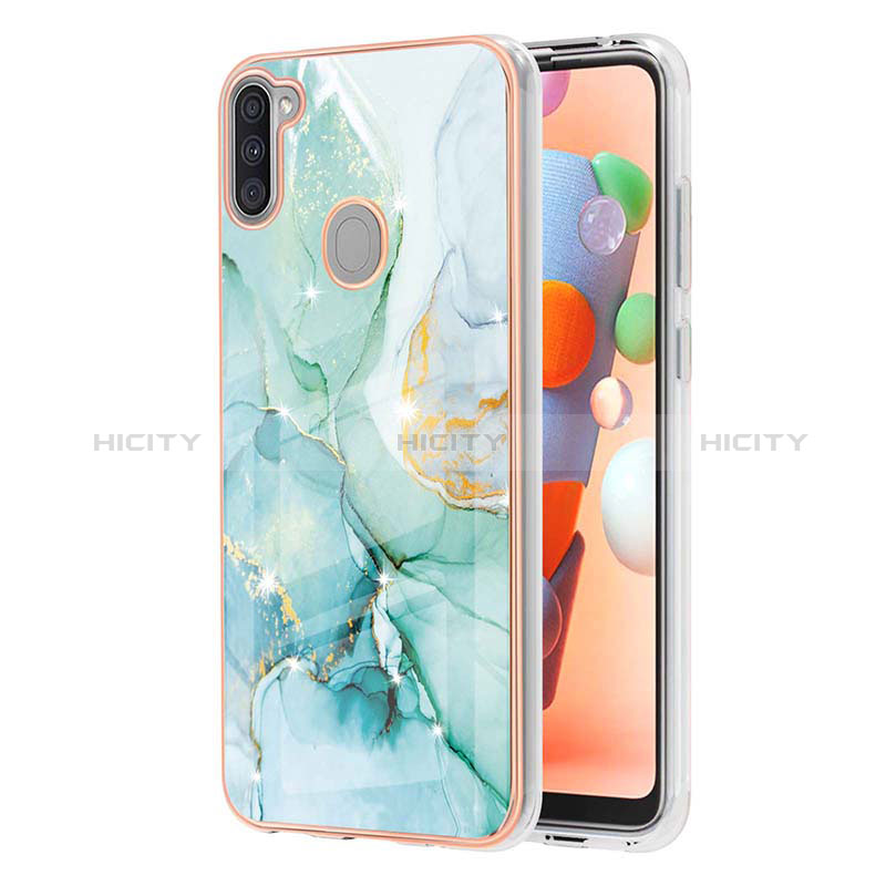 Handyhülle Silikon Hülle Gummi Schutzhülle Flexible Modisch Muster Y05B für Samsung Galaxy M11 Grün Plus