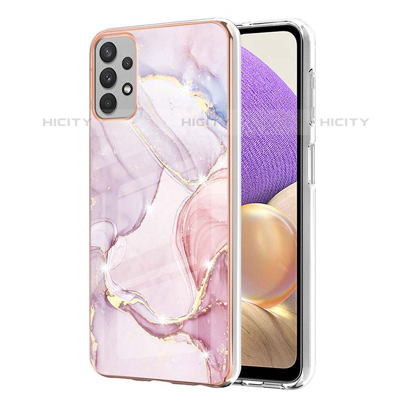 Handyhülle Silikon Hülle Gummi Schutzhülle Flexible Modisch Muster Y05B für Samsung Galaxy M32 5G Rosa Plus