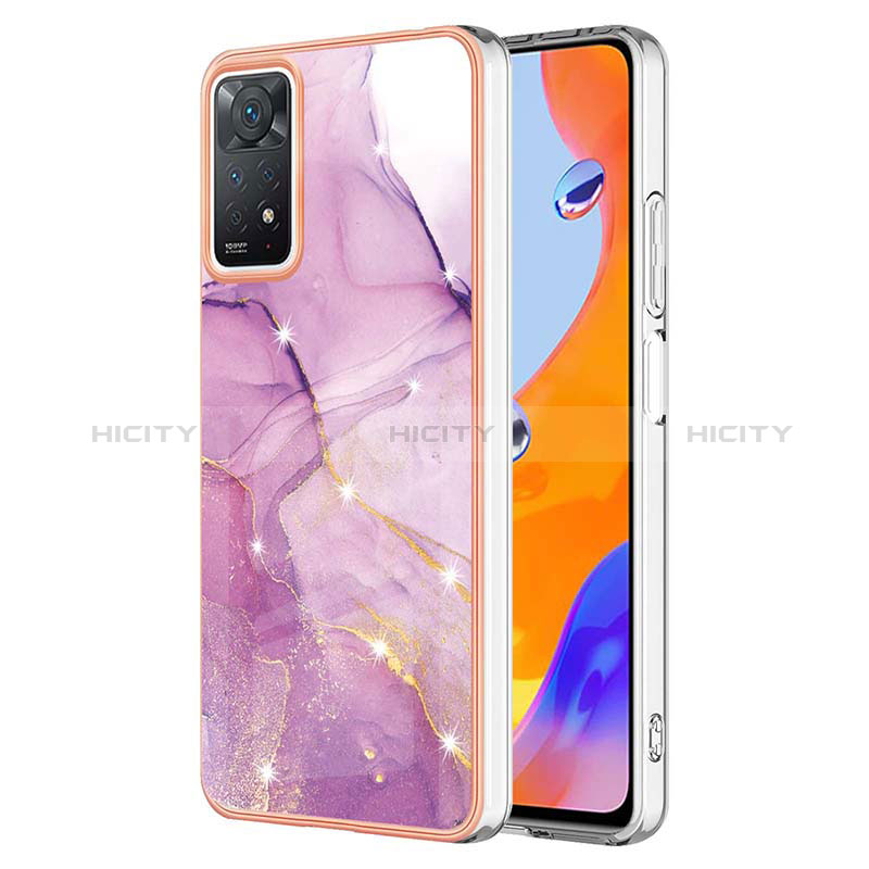 Handyhülle Silikon Hülle Gummi Schutzhülle Flexible Modisch Muster Y05B für Xiaomi Redmi Note 11 Pro 5G Helles Lila Plus