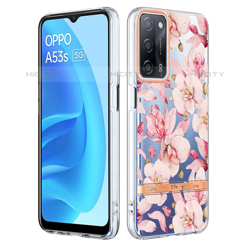 Handyhülle Silikon Hülle Gummi Schutzhülle Flexible Modisch Muster Y06B für Oppo A55 5G Rosa Plus