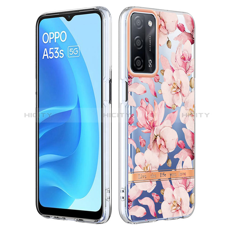 Handyhülle Silikon Hülle Gummi Schutzhülle Flexible Modisch Muster Y06B für Oppo A56 5G Rosa Plus