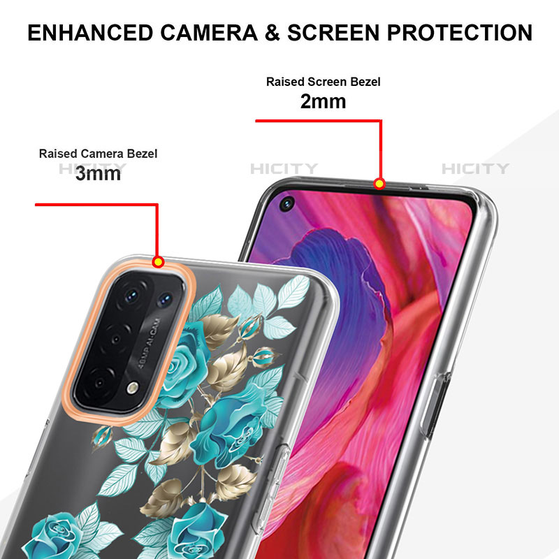 Handyhülle Silikon Hülle Gummi Schutzhülle Flexible Modisch Muster Y06B für Oppo A93 5G groß