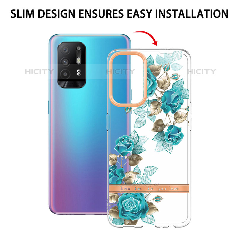 Handyhülle Silikon Hülle Gummi Schutzhülle Flexible Modisch Muster Y06B für Oppo A94 5G groß