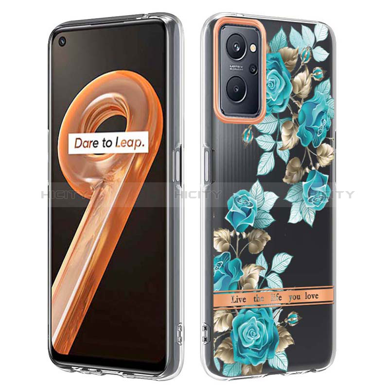 Handyhülle Silikon Hülle Gummi Schutzhülle Flexible Modisch Muster Y06B für Oppo A96 4G Cyan