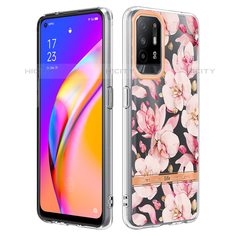 Handyhülle Silikon Hülle Gummi Schutzhülle Flexible Modisch Muster Y06B für Oppo F19 Pro+ Plus 5G Rosa Plus