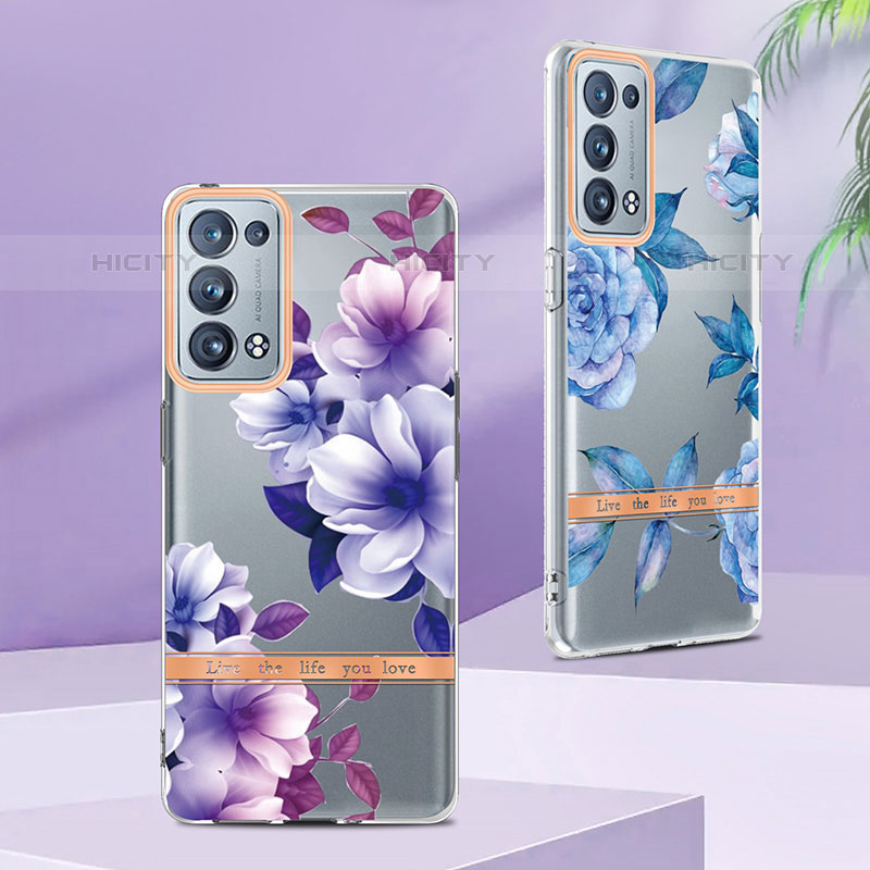 Handyhülle Silikon Hülle Gummi Schutzhülle Flexible Modisch Muster Y06B für Oppo Reno6 Pro 5G groß