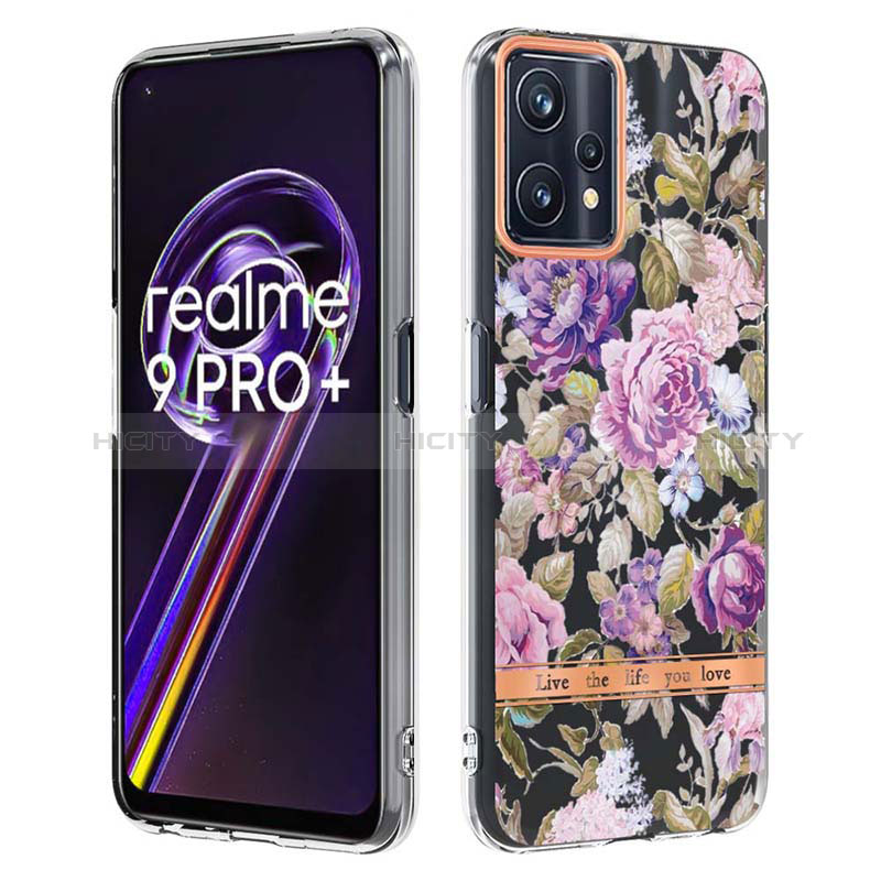 Handyhülle Silikon Hülle Gummi Schutzhülle Flexible Modisch Muster Y06B für Realme 9 Pro+ Plus 5G Helles Lila Plus