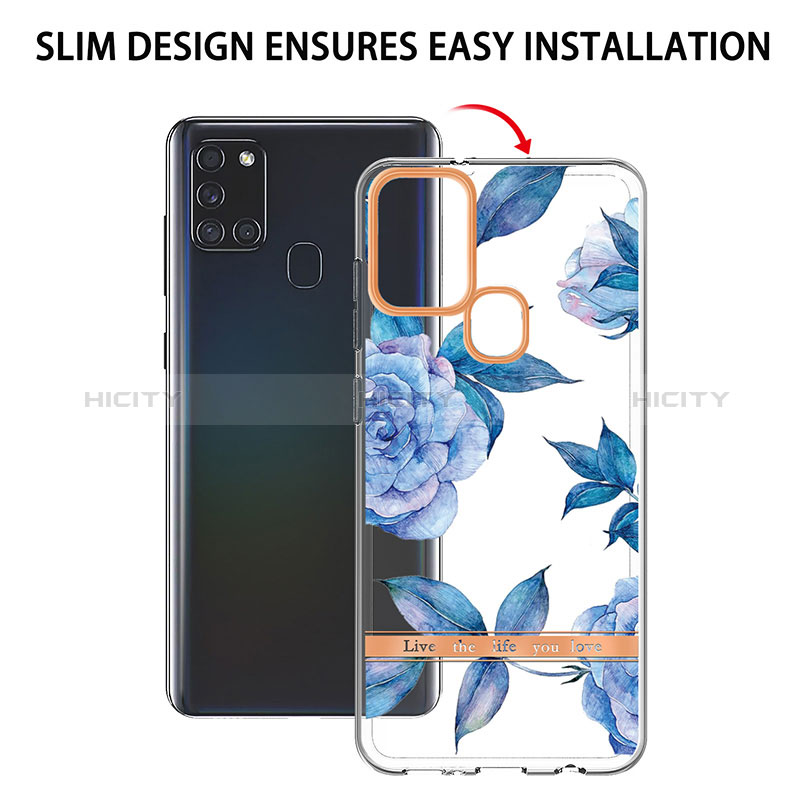 Handyhülle Silikon Hülle Gummi Schutzhülle Flexible Modisch Muster Y06B für Samsung Galaxy A21s