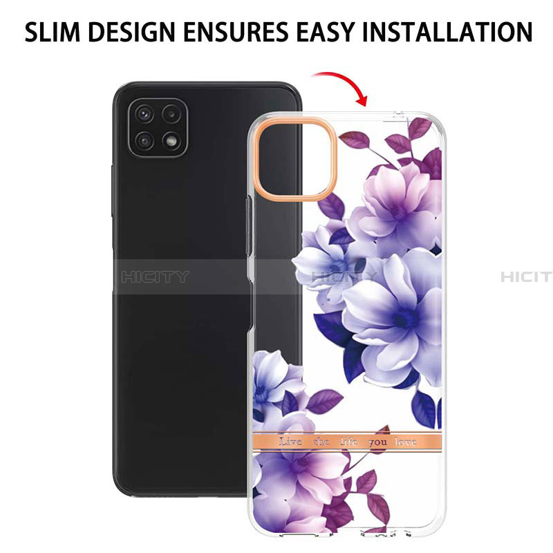 Handyhülle Silikon Hülle Gummi Schutzhülle Flexible Modisch Muster Y06B für Samsung Galaxy A22 5G groß