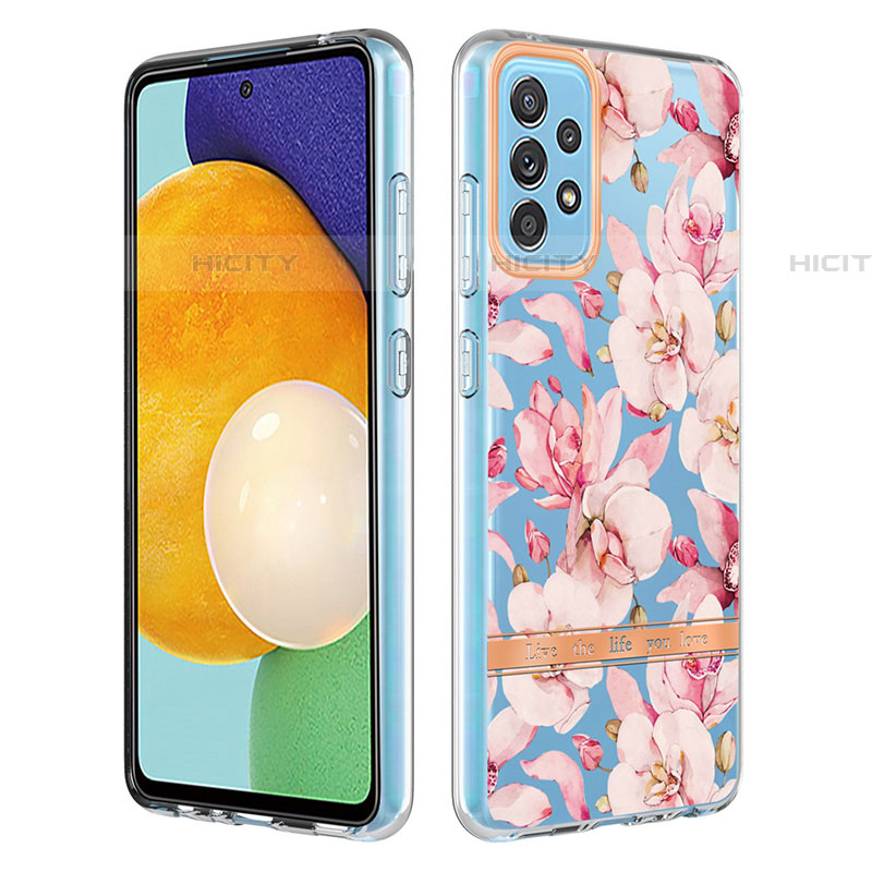 Handyhülle Silikon Hülle Gummi Schutzhülle Flexible Modisch Muster Y06B für Samsung Galaxy A52 4G Rosa Plus