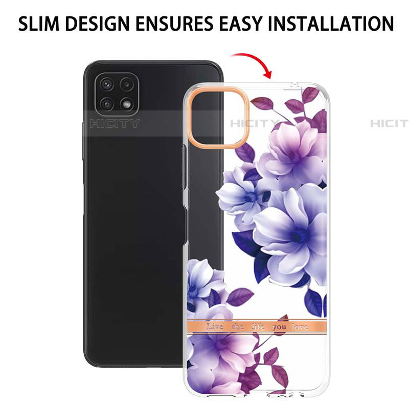 Handyhülle Silikon Hülle Gummi Schutzhülle Flexible Modisch Muster Y06B für Samsung Galaxy F42 5G groß