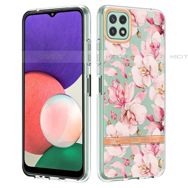 Handyhülle Silikon Hülle Gummi Schutzhülle Flexible Modisch Muster Y06B für Samsung Galaxy F42 5G Rosa