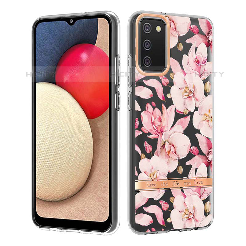 Handyhülle Silikon Hülle Gummi Schutzhülle Flexible Modisch Muster Y06B für Samsung Galaxy M02s Rosa Plus