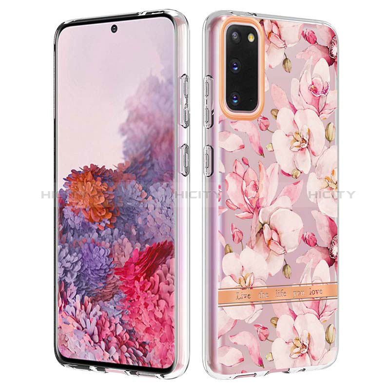 Handyhülle Silikon Hülle Gummi Schutzhülle Flexible Modisch Muster Y06B für Samsung Galaxy S20 5G Rosa