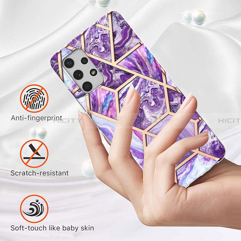 Handyhülle Silikon Hülle Gummi Schutzhülle Flexible Modisch Muster Y07B für Samsung Galaxy A32 4G groß