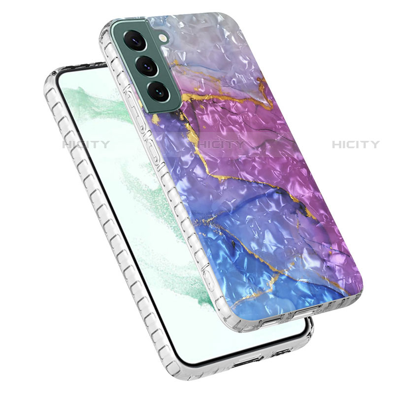 Handyhülle Silikon Hülle Gummi Schutzhülle Flexible Modisch Muster Y07B für Samsung Galaxy S21 5G Violett Plus