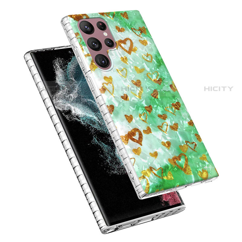 Handyhülle Silikon Hülle Gummi Schutzhülle Flexible Modisch Muster Y07B für Samsung Galaxy S21 Ultra 5G groß