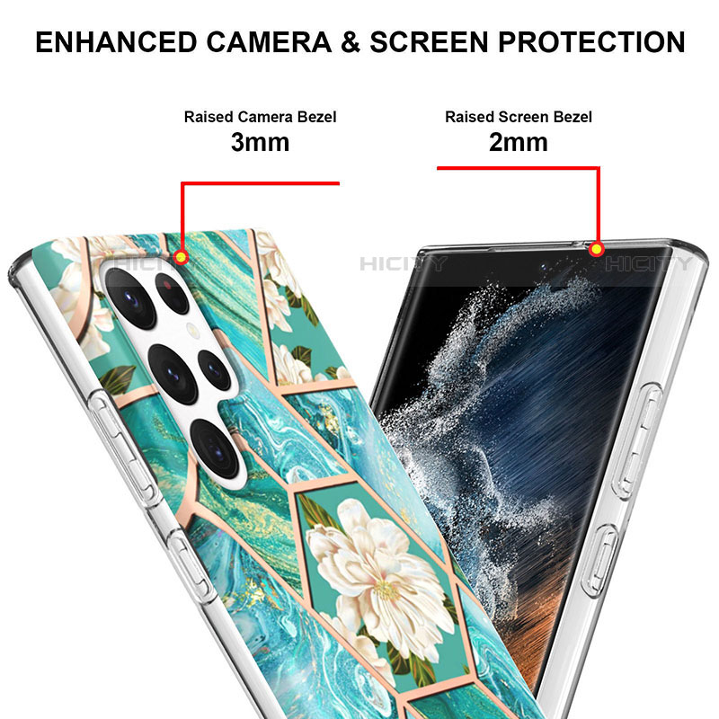 Handyhülle Silikon Hülle Gummi Schutzhülle Flexible Modisch Muster Y09B für Samsung Galaxy S22 Ultra 5G