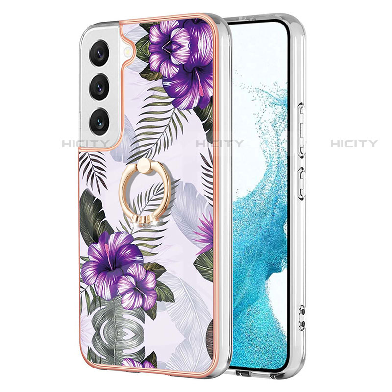 Handyhülle Silikon Hülle Gummi Schutzhülle Flexible Modisch Muster Y15B für Samsung Galaxy S21 5G Violett