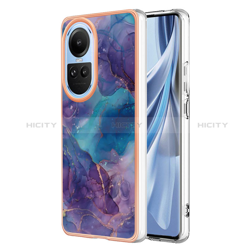 Handyhülle Silikon Hülle Gummi Schutzhülle Flexible Modisch Muster YB1 für Oppo Reno10 Pro 5G Violett Plus