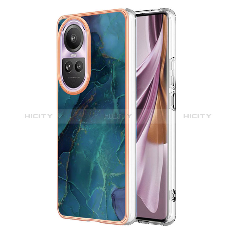 Handyhülle Silikon Hülle Gummi Schutzhülle Flexible Modisch Muster YB1 für Oppo Reno10 Pro+ Plus 5G Grün