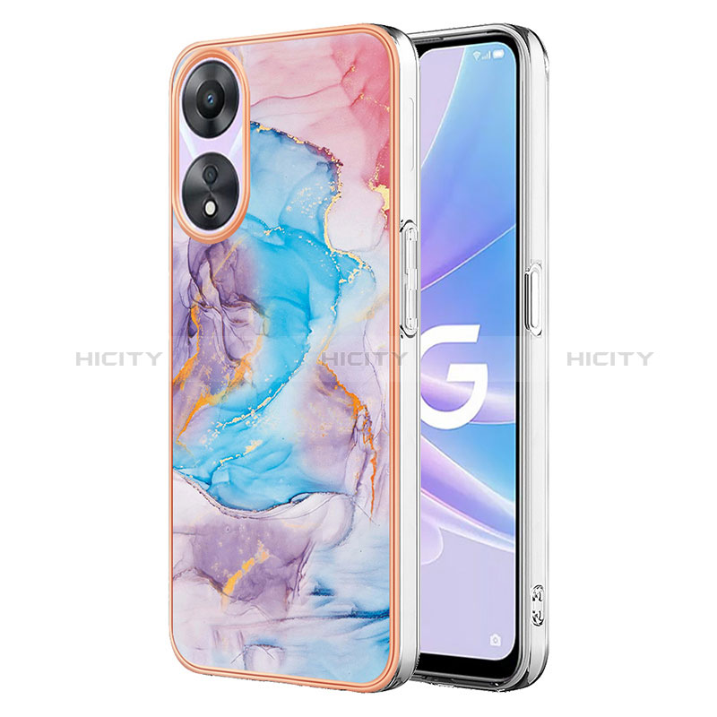 Handyhülle Silikon Hülle Gummi Schutzhülle Flexible Modisch Muster YB3 für Oppo A78 5G Blau Plus