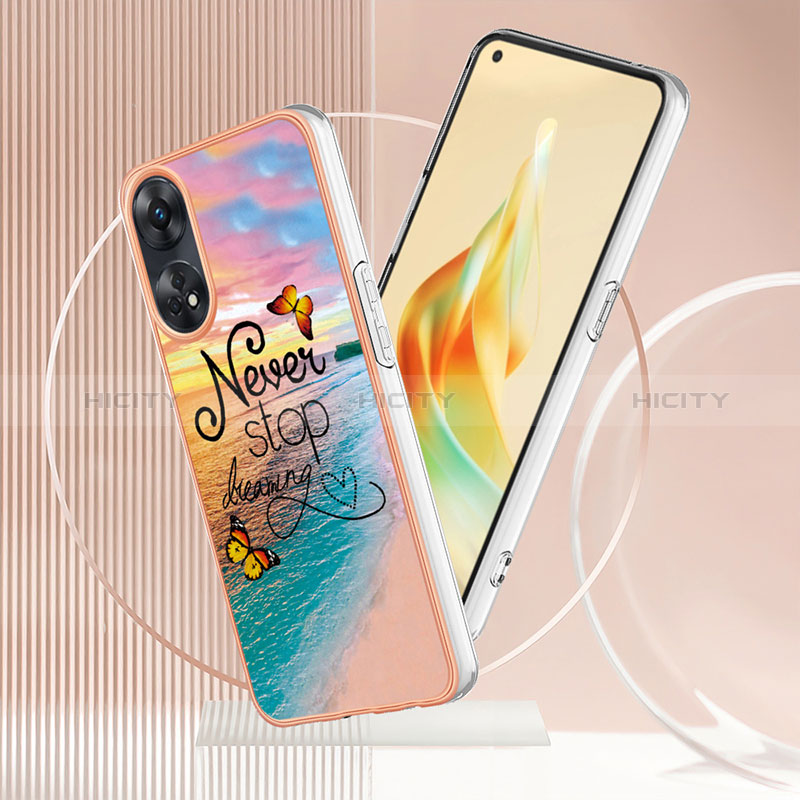 Handyhülle Silikon Hülle Gummi Schutzhülle Flexible Modisch Muster YB3 für Oppo Reno8 T 4G groß