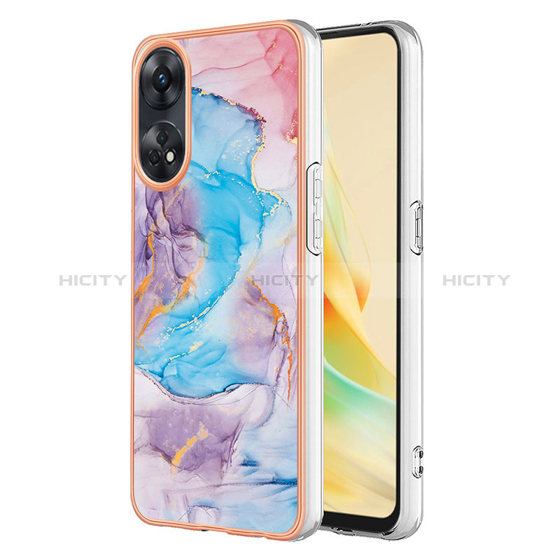 Handyhülle Silikon Hülle Gummi Schutzhülle Flexible Modisch Muster YB3 für Oppo Reno8 T 4G Blau Plus