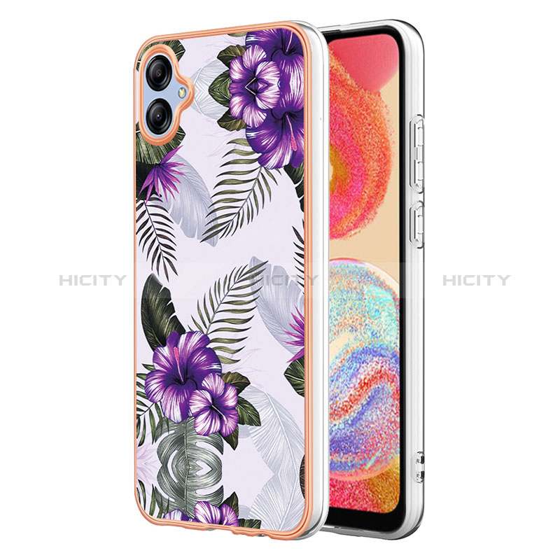 Handyhülle Silikon Hülle Gummi Schutzhülle Flexible Modisch Muster YB4 für Samsung Galaxy A04 4G Violett