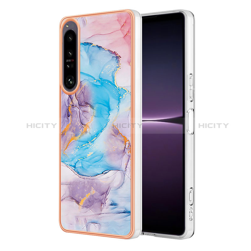 Handyhülle Silikon Hülle Gummi Schutzhülle Flexible Modisch Muster YB4 für Sony Xperia 1 IV Blau