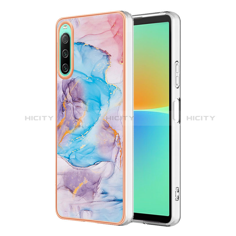 Handyhülle Silikon Hülle Gummi Schutzhülle Flexible Modisch Muster YB4 für Sony Xperia 10 IV Blau