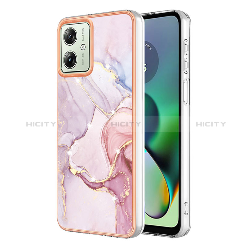 Handyhülle Silikon Hülle Gummi Schutzhülle Flexible Modisch Muster YB5 für Motorola Moto G54 5G Rosa