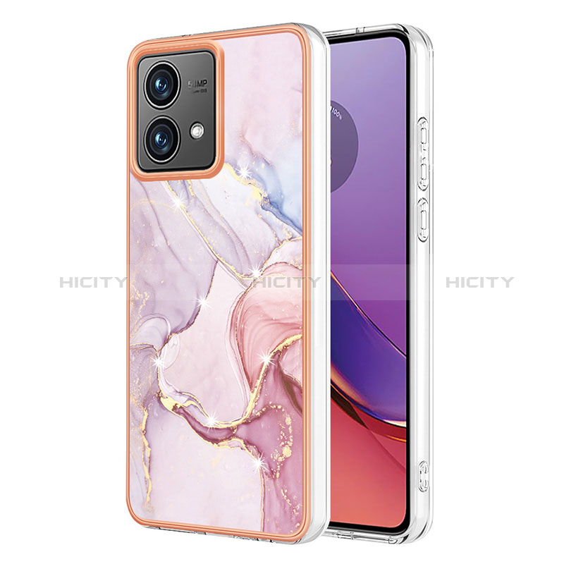 Handyhülle Silikon Hülle Gummi Schutzhülle Flexible Modisch Muster YB5 für Motorola Moto G84 5G Rosa Plus