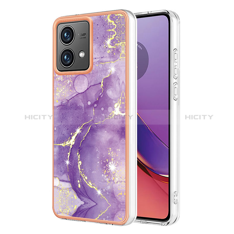 Handyhülle Silikon Hülle Gummi Schutzhülle Flexible Modisch Muster YB5 für Motorola Moto G84 5G Violett Plus