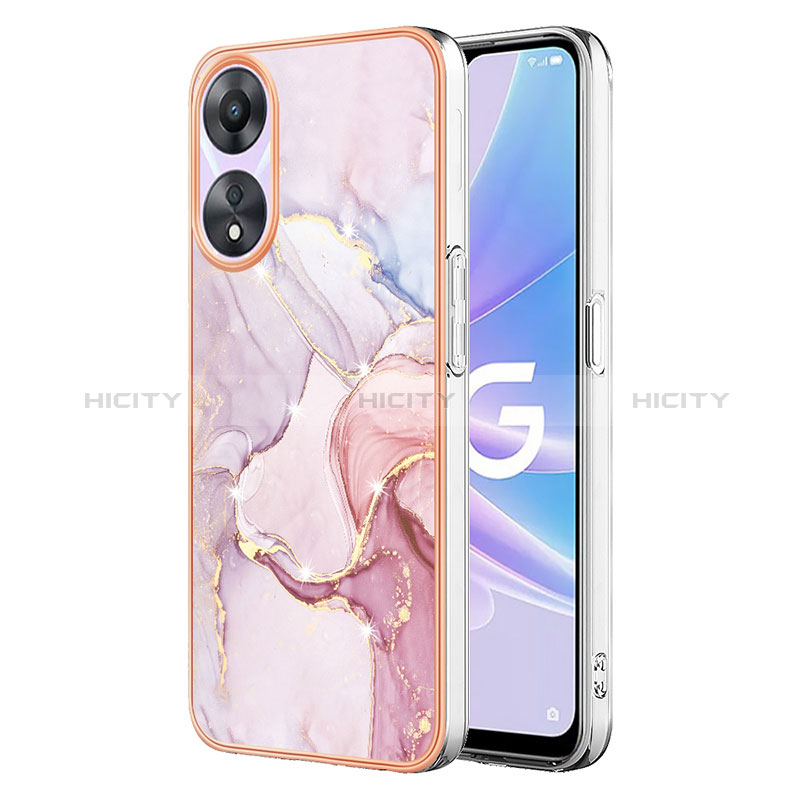 Handyhülle Silikon Hülle Gummi Schutzhülle Flexible Modisch Muster YB5 für Oppo A58 5G Rosa Plus