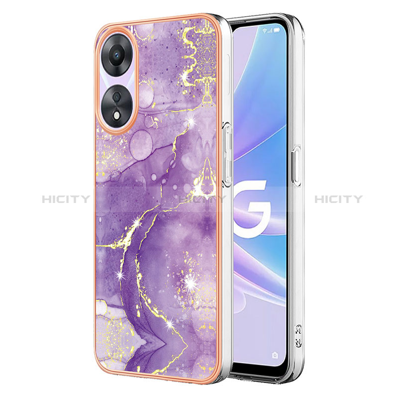 Handyhülle Silikon Hülle Gummi Schutzhülle Flexible Modisch Muster YB5 für Oppo A58 5G Violett