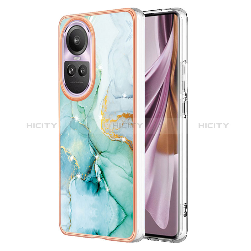 Handyhülle Silikon Hülle Gummi Schutzhülle Flexible Modisch Muster YB5 für Oppo Reno10 Pro 5G Grün