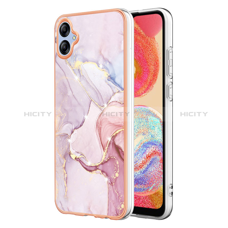 Handyhülle Silikon Hülle Gummi Schutzhülle Flexible Modisch Muster YB5 für Samsung Galaxy F04 Rosa Plus