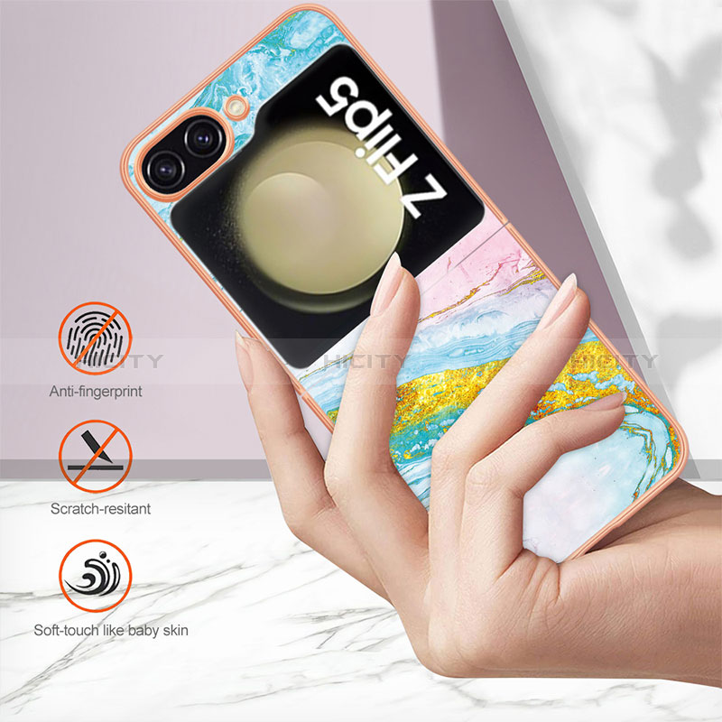 Handyhülle Silikon Hülle Gummi Schutzhülle Flexible Modisch Muster YB5 für Samsung Galaxy Z Flip5 5G groß