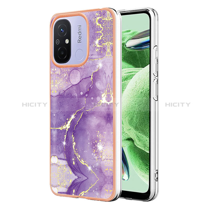 Handyhülle Silikon Hülle Gummi Schutzhülle Flexible Modisch Muster YB5 für Xiaomi Poco C55 Violett Plus