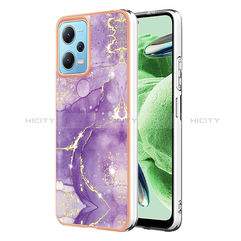 Handyhülle Silikon Hülle Gummi Schutzhülle Flexible Modisch Muster YB5 für Xiaomi Redmi Note 12 5G Violett Plus