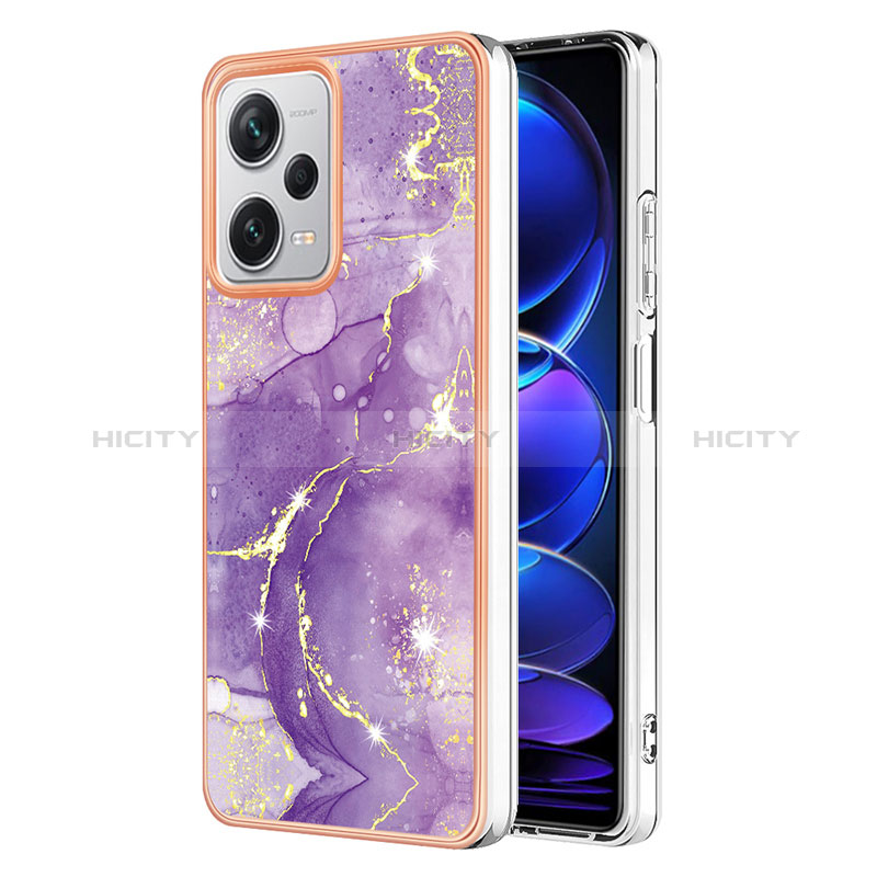 Handyhülle Silikon Hülle Gummi Schutzhülle Flexible Modisch Muster YB5 für Xiaomi Redmi Note 12 Explorer Violett