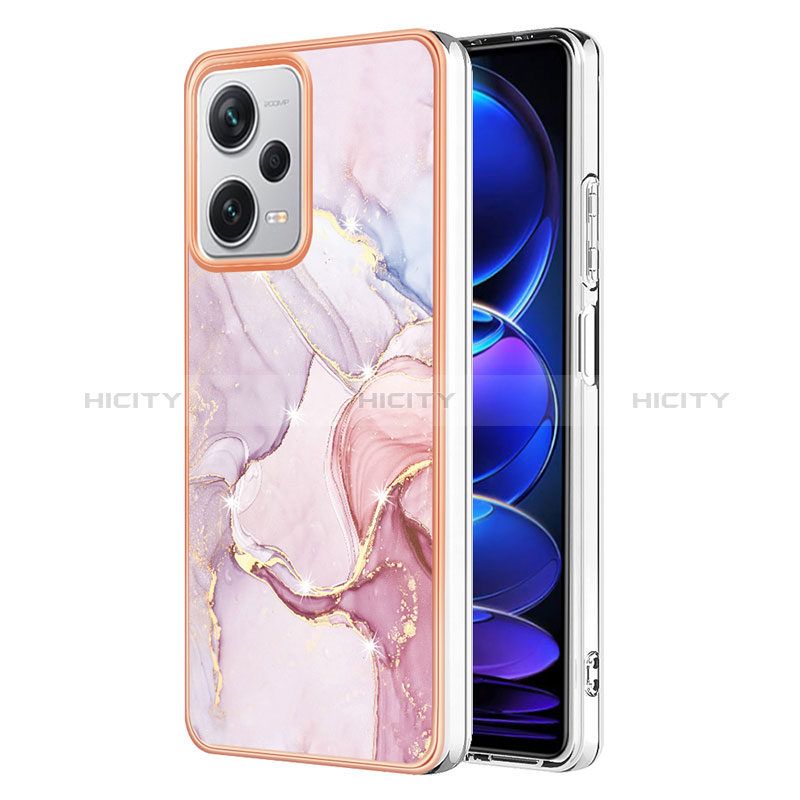 Handyhülle Silikon Hülle Gummi Schutzhülle Flexible Modisch Muster YB5 für Xiaomi Redmi Note 12 Pro+ Plus 5G Rosa Plus