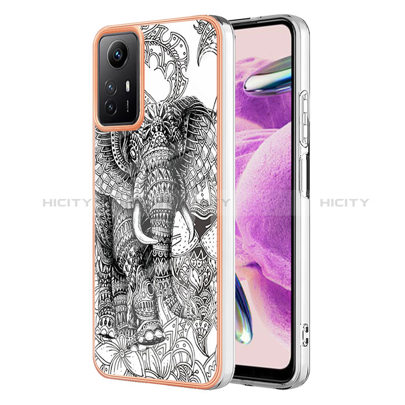 Handyhülle Silikon Hülle Gummi Schutzhülle Flexible Modisch Muster YB6 für Xiaomi Redmi Note 12S Grau Plus