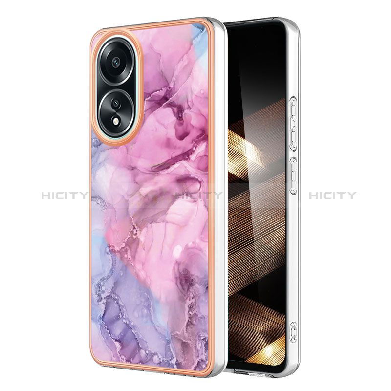 Handyhülle Silikon Hülle Gummi Schutzhülle Flexible Modisch Muster YB7 für Oppo A78 4G Rosa