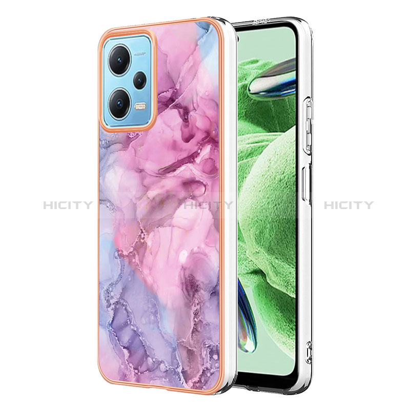 Handyhülle Silikon Hülle Gummi Schutzhülle Flexible Modisch Muster YB7 für Xiaomi Redmi Note 12 5G Helles Lila