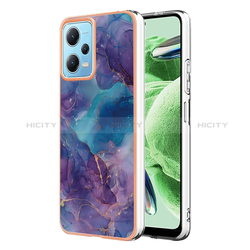 Handyhülle Silikon Hülle Gummi Schutzhülle Flexible Modisch Muster YB7 für Xiaomi Redmi Note 12 5G Violett